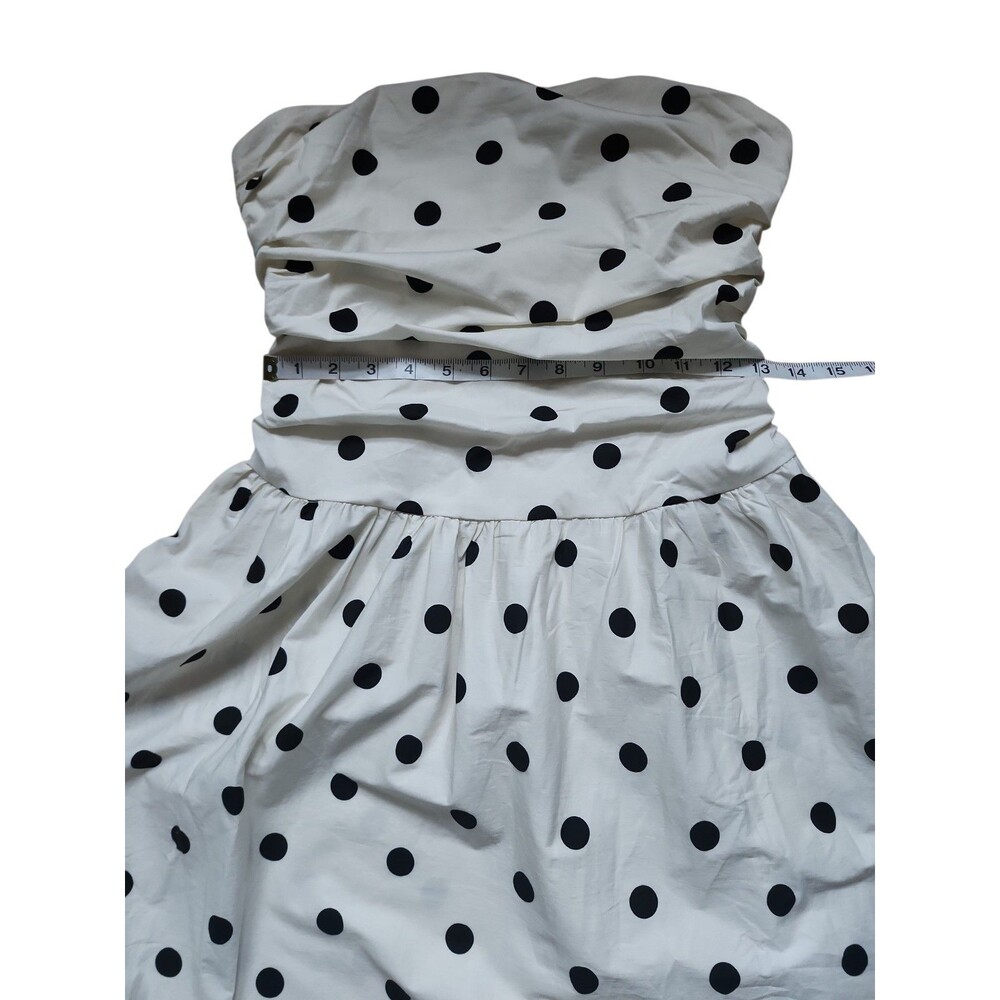 Commense Polka Dot Strapless Maxi Dress Womens S White Black Euro Summer NWT - Picture 9 of 11
